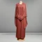 Toyeebah kimono-style abaya with elegant draping cowls on each side, modest fashion clothing for women.